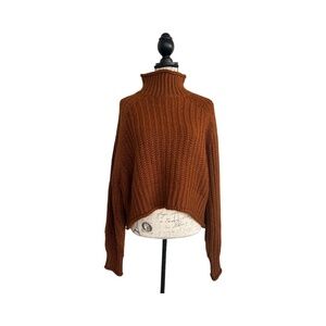 H&M Knit Crop Chunky Sweater Rust | M